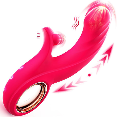 10 Vibrating &7 Thrust Modes & Heating  Rabbit Vibrator Hot Pink