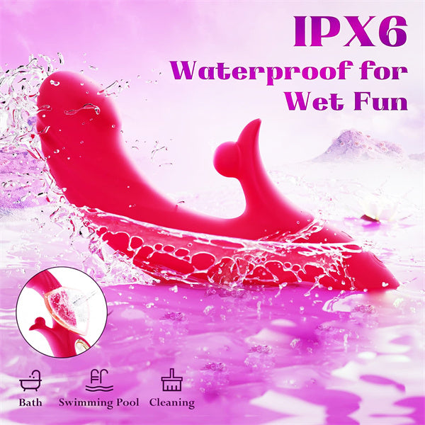 10 Vibrating &7 Thrust Modes & Heating  Rabbit Vibrator Hot Pink