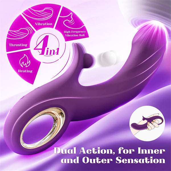 10 Vibrating &7 Thrust Modes & Heating  Rabbit Vibrator Purple