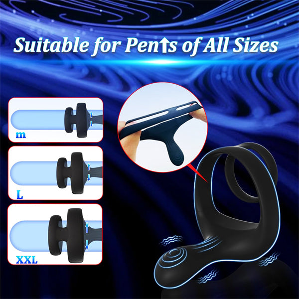 Dual Motors 9 Vibrations Remote Cock Ring
