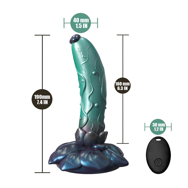 Rose Dildo Vibrator Metallic Luster Blue