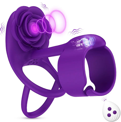 Rose Shaped Vibrating Cock Ring Pro