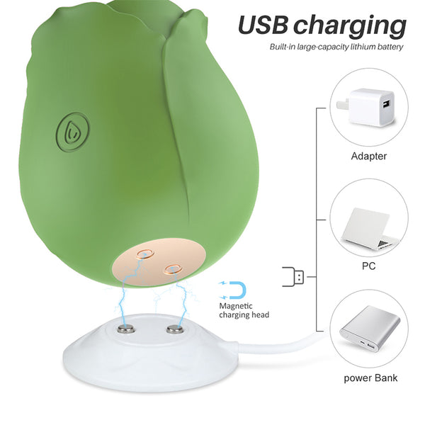 Regular Rose Vibrator Green