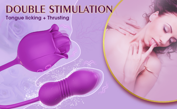 Thrusting Rose Licking Vibrator Purple