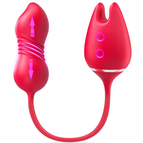 Clitorals Stimulator with Thrusting Bullet Vibrator Wonder lady