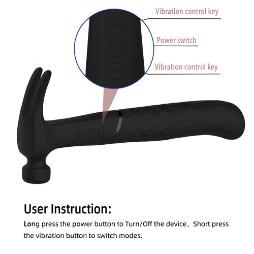 Curved Hammer Vibrator Black