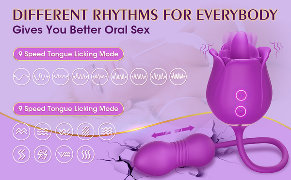Thrusting Rose Licking Vibrator Purple