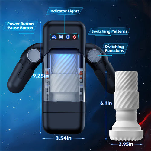 Game Cup -Thrusting Vibrating Masturbator with Heating System Black