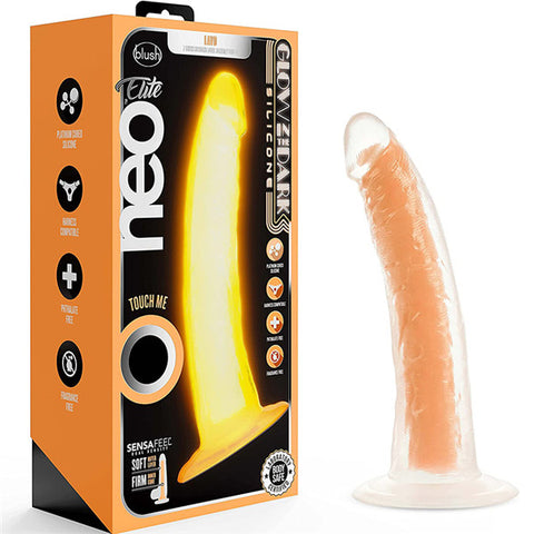 7.5 INCH Glow In Dark Dildo Yellow