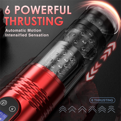 Buy LCD Display 10 Vibrating & 6 Thrusting Male Stroker | Male Sex Toy |  Rosetoy  ROSETOY